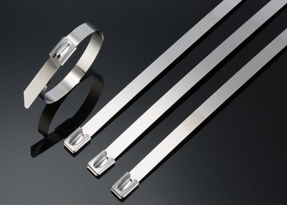 China 8 Inch Ball Self Locking Stainless Steel Cable Tie - SS304  / 316 supplier