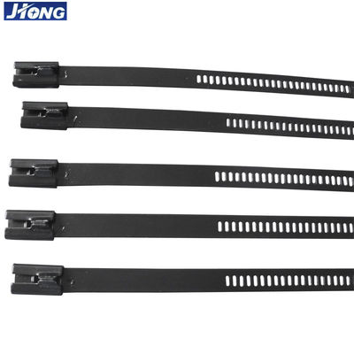 China Single Barb Lock Black Stainless Steel Zip Ties For Oil And Gas Industry supplier