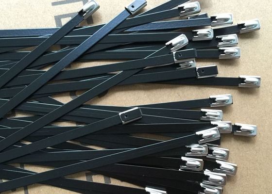 China Lightweight Insulation Coated Stainless Steel Cable Ties For Power Industry supplier