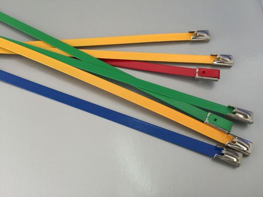 China Uv Solar Ss304 / Ss316 Epoxy Coated Stainless Steel Cable Ties 100 Pcs / Bag Pack supplier