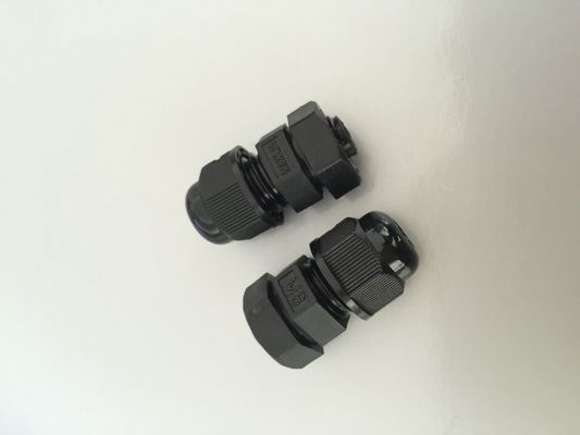 China M8 X 1.25 Plastic Cable Gland , Waterproof Cable Connector Black Color supplier