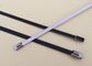 Plastic Coated High Temp Zip Ties , Black Metal Zip Ties With 100kg Tensile Strength supplier