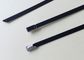 UV Black Metal Cable Ties , Stainless Steel Ties For Banding Electronic Wires supplier
