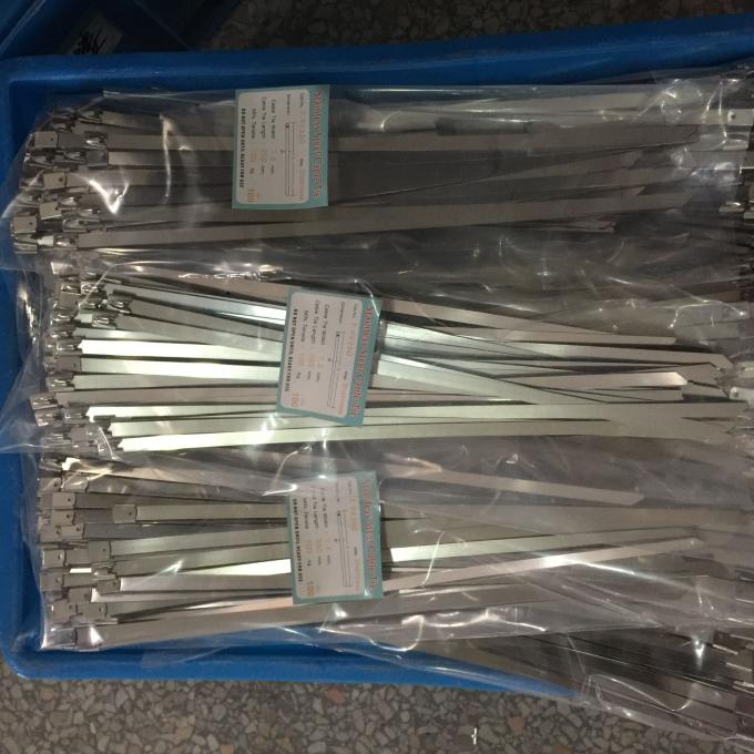10 Inch Naked Stainless Steel Cable Zip Ties Hight Tensile Strength