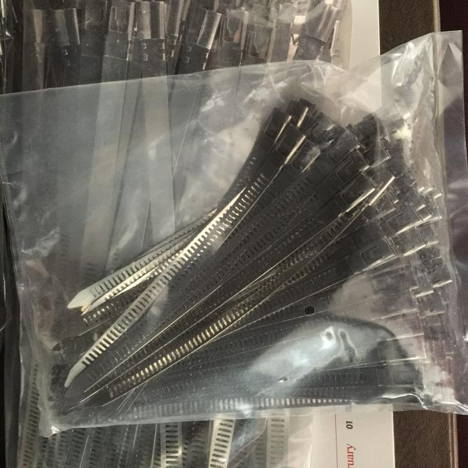 Single Barb Lock Black Stainless Steel Zip Ties For Oil And Gas Industry