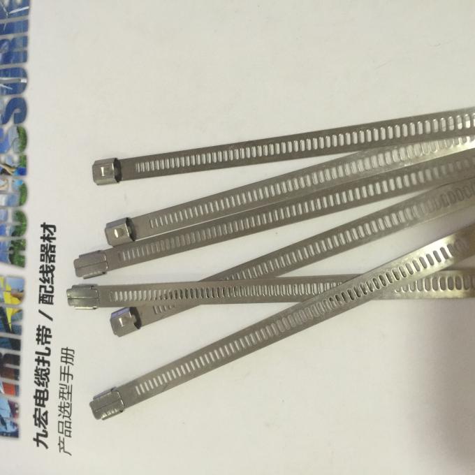 SS304 Naked Stainless Steel Ladder Cable Ties With Metal Barb Fire Resistant