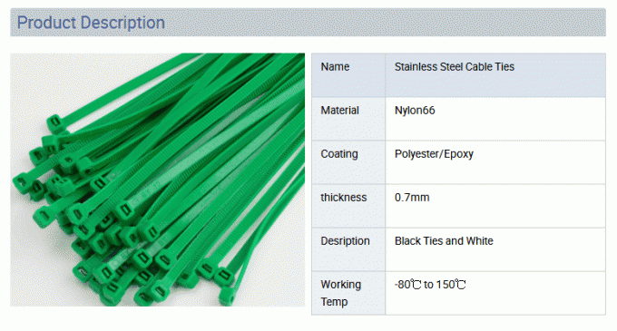 Stainless Steel Barb Nylon Cable Ties / Outdoor Zip Ties 4.8mm Width