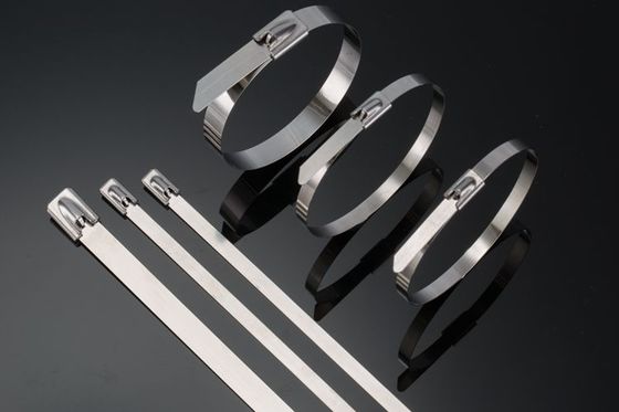 China Natural Steel SS304 Material Metal Detectable Cable Ties 4.6 *300mm Anticorrosive supplier