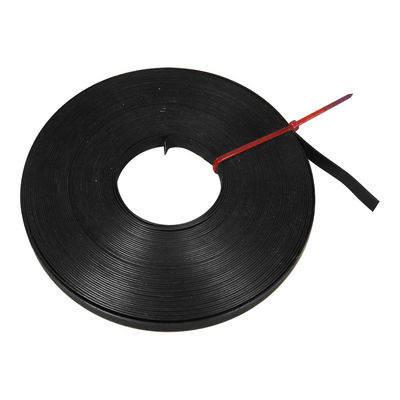 China Custom Length Black Stainless Steel Banding Strap PVC Coated Metal Strapping Tape supplier