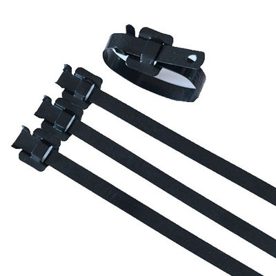 China Security Large Black Zip Ties , Heavy Duty Reusable Cable Ties Antirust supplier