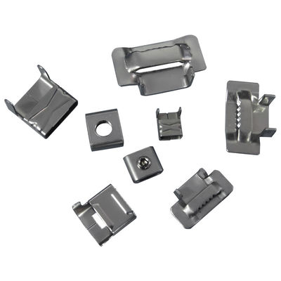 China 20mm 25mm Stainless Steel Banding Clips , Banding Strap Clips Customized Thickness supplier