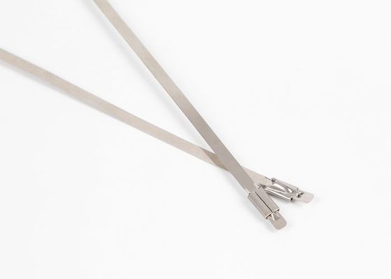 China Uncoated Ball Locking Stainless Steel Cable Zip Ties With Tongue Head supplier
