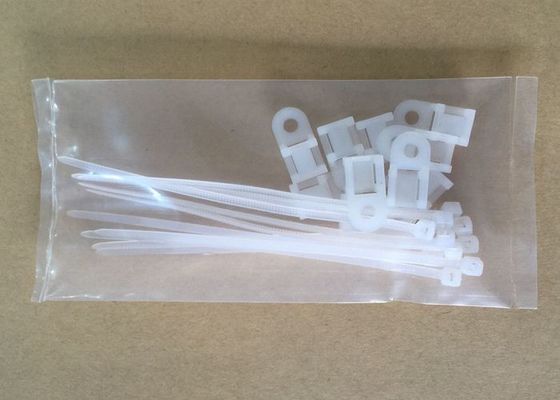 China Nylon Tie Wraps With Saddle Clamp , Uv Resistant Cable Ties White 10 Pcs Per Parcking supplier