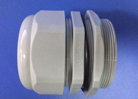 China PG63 Gray IP68 Electrical Cable Gland , Nylon Cable Gland With ROHS Report supplier