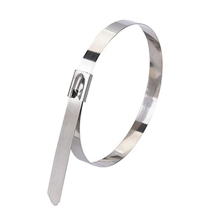 Natural Ball Self Lock Stainless Steel Cable Zip Ties For High Temperature Applications