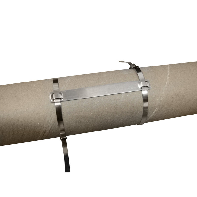 Natural Color Custom Stainless Steel Name Plates , Fireproof Cable