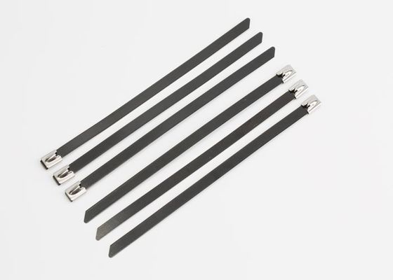 High Strength PVC Coated Black Stainless Steel Cable Ties Ball Locking supplier