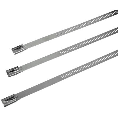 Self Locking Metal Cable Wrap , Ladder Style Cable Ties With High Tensile Strength supplier