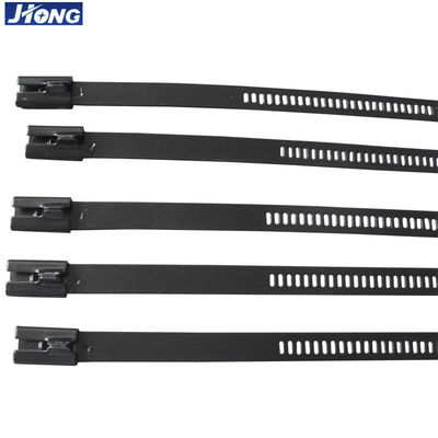 Single Barb Lock Black Stainless Steel Zip Ties For Oil And Gas Industry supplier