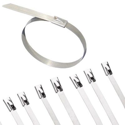 Strong Metal Reinforced Zip Ties , Durable SS Cable Ties Alkali Resistance supplier