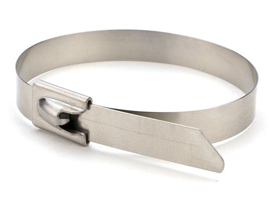 Natural Color Metal Locking Ties , Stainless Steel Tie Straps For Power Plants supplier