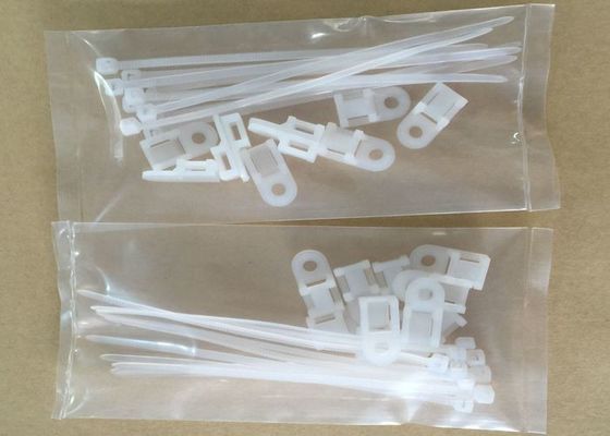 Nylon Tie Wraps With Saddle Clamp , Uv Resistant Cable Ties White 10 Pcs Per Parcking supplier