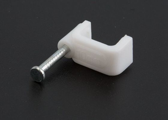 Grey Plastic Flat Cable Wire Clips / Electrical Wire Clips For Wall PE / PP Material supplier