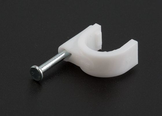 Grey Plastic Flat Cable Wire Clips / Electrical Wire Clips For Wall PE / PP Material supplier