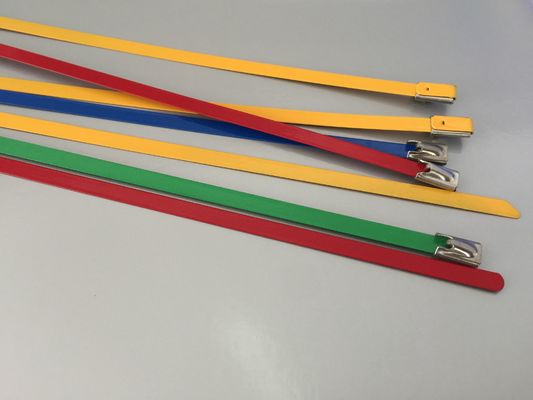 Uv Solar Ss304 / Ss316 Epoxy Coated Stainless Steel Cable Ties 100 Pcs / Bag Pack supplier