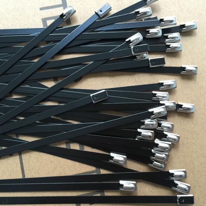 Self Locking Coated Stainless Steel Cable Ties Fire Resistance 4.8x600mm