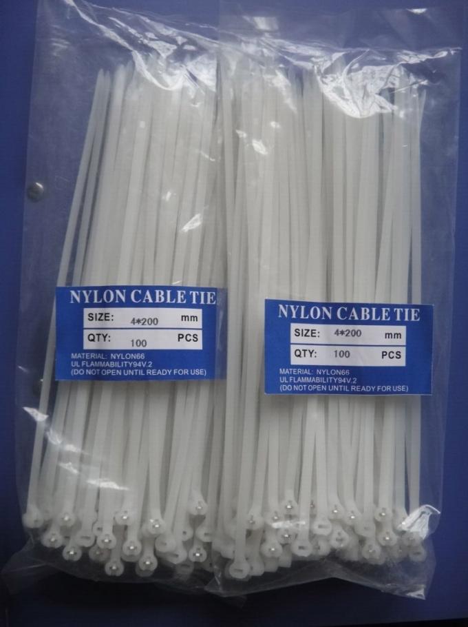 UV Proof White 12 Inch Zip Ties , Inline Low Profile Cable Ties 100 Pcs Pack