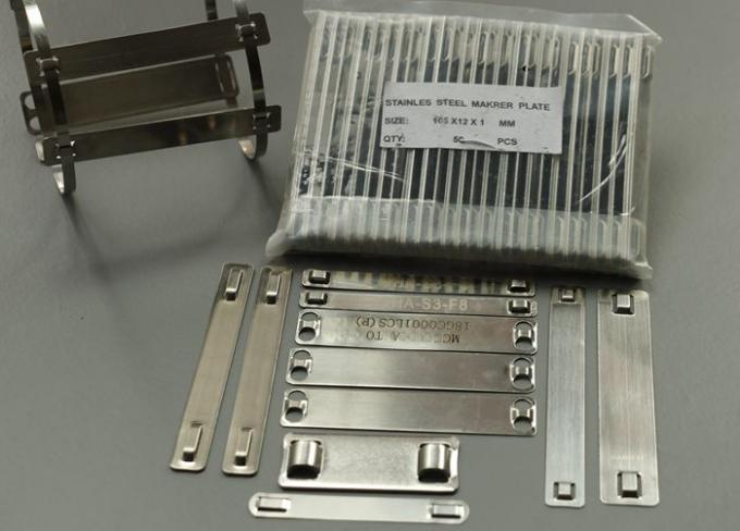 SS304 Stainless Steel Marker Plates , SS Cable Tag Plate Fire Retardant