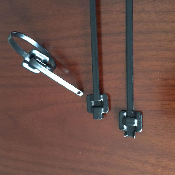 UV Resistant Coated Reusable Stainless Steel Cable Ties For Telecommunication