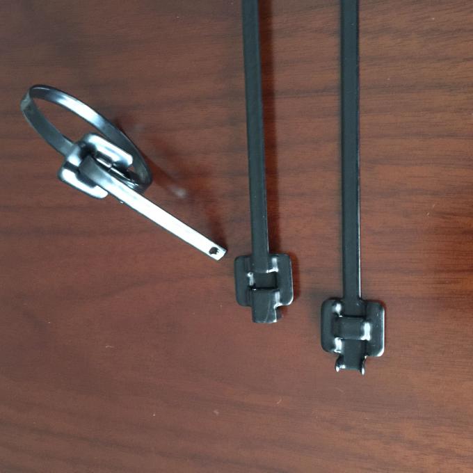 SS316 Stainless Steel Cable Ties Nylon Coated , Reusable Metal Zip Ties