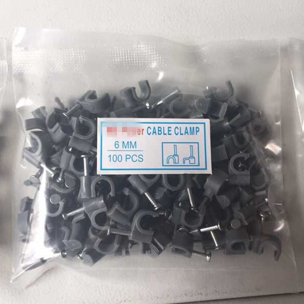 Grey Plastic Flat Cable Wire Clips / Electrical Wire Clips For Wall PE / PP Material